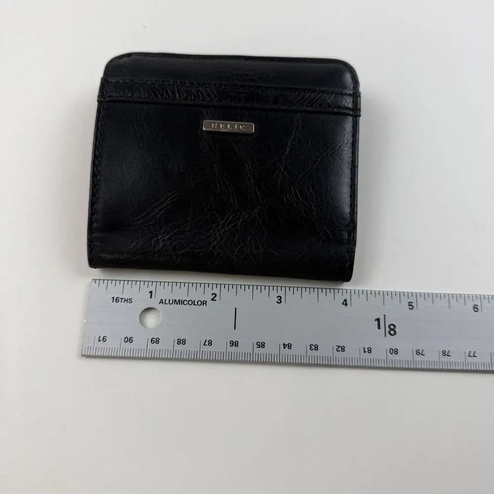 Relic Faux Leather Wallet Snap Up Black Credit Card Cash Slot BI Fold 4x3 Unisex